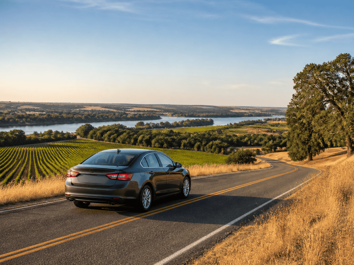 Day trips from Sacramento, California by rental car